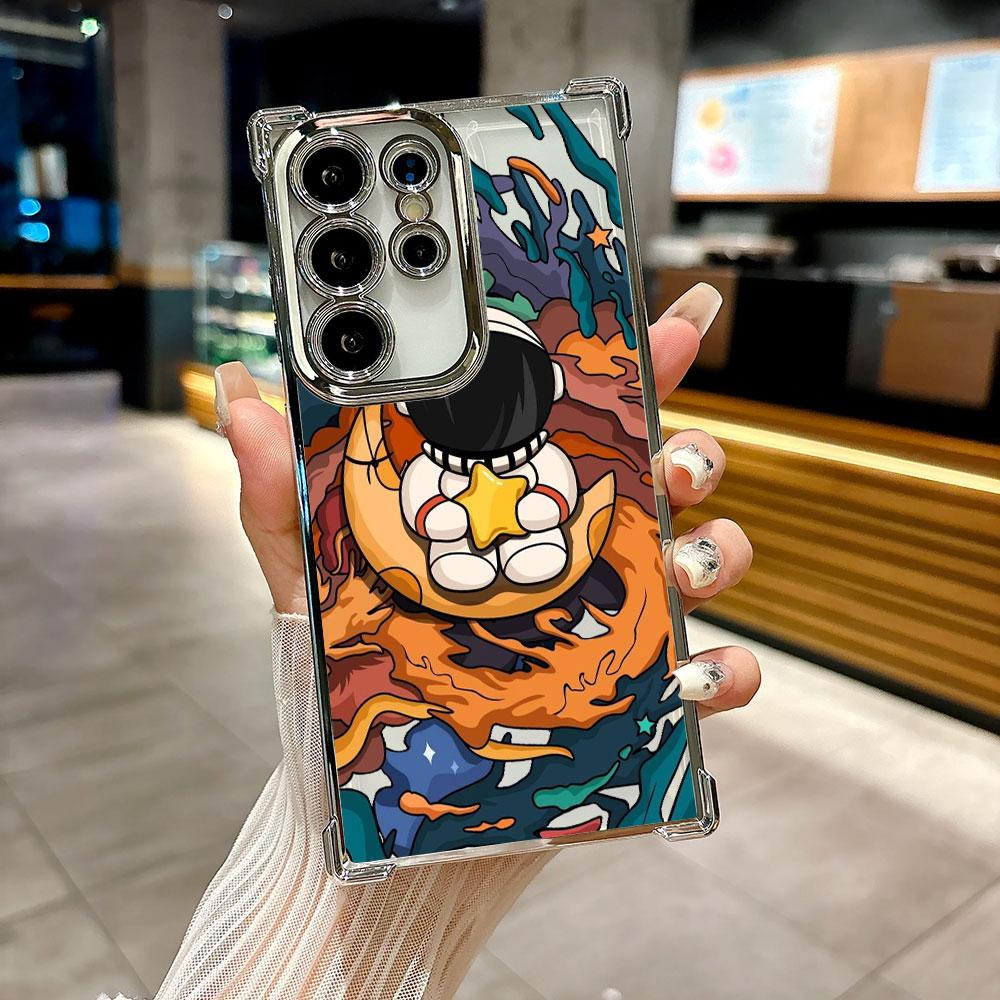 Cute Astronaut Planet Spaceman Coque For Galaxy S26 Ultra Phone Case For Samsung S26 S25 S24 S23 S21 Ultra S20 FE S25 Plus Cover