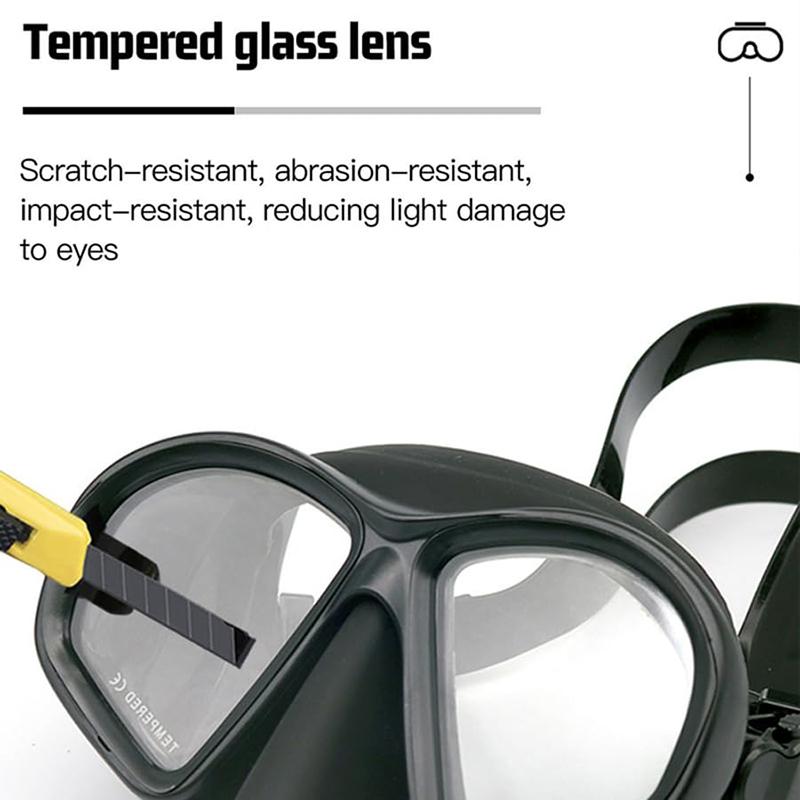 Professional Wet Low Volume Freediving Mask, Tempered Glass Dive Mask, J-Type Diving Mask, Snorkel Set, Diving, Swimming, Snorkeling, Mask