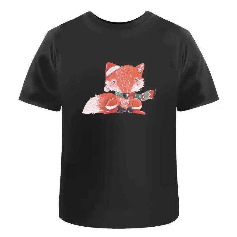 Christmas Fox Cotton T Shirt Ta026442