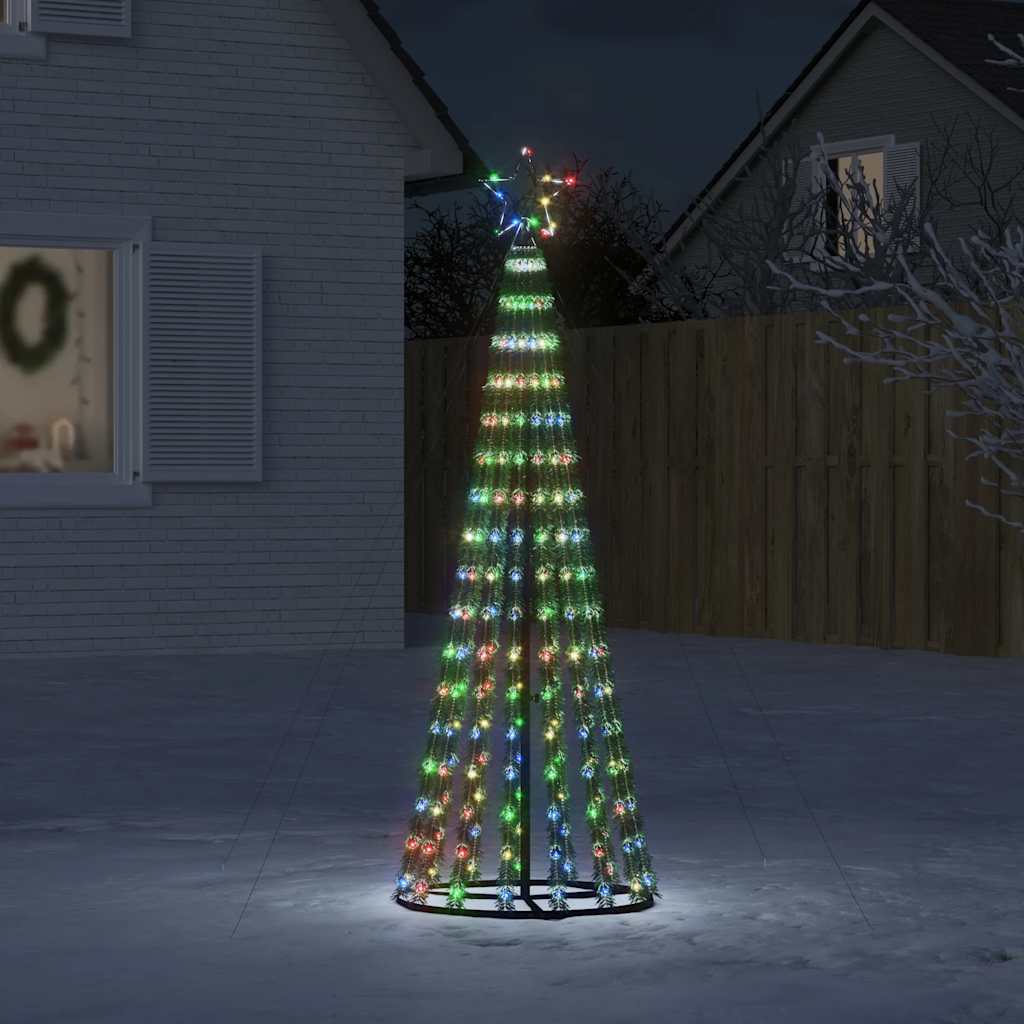 Vidaxl Stożkowa Choinka Z Lampek, 275 Kolorowych Led, 180 Cm