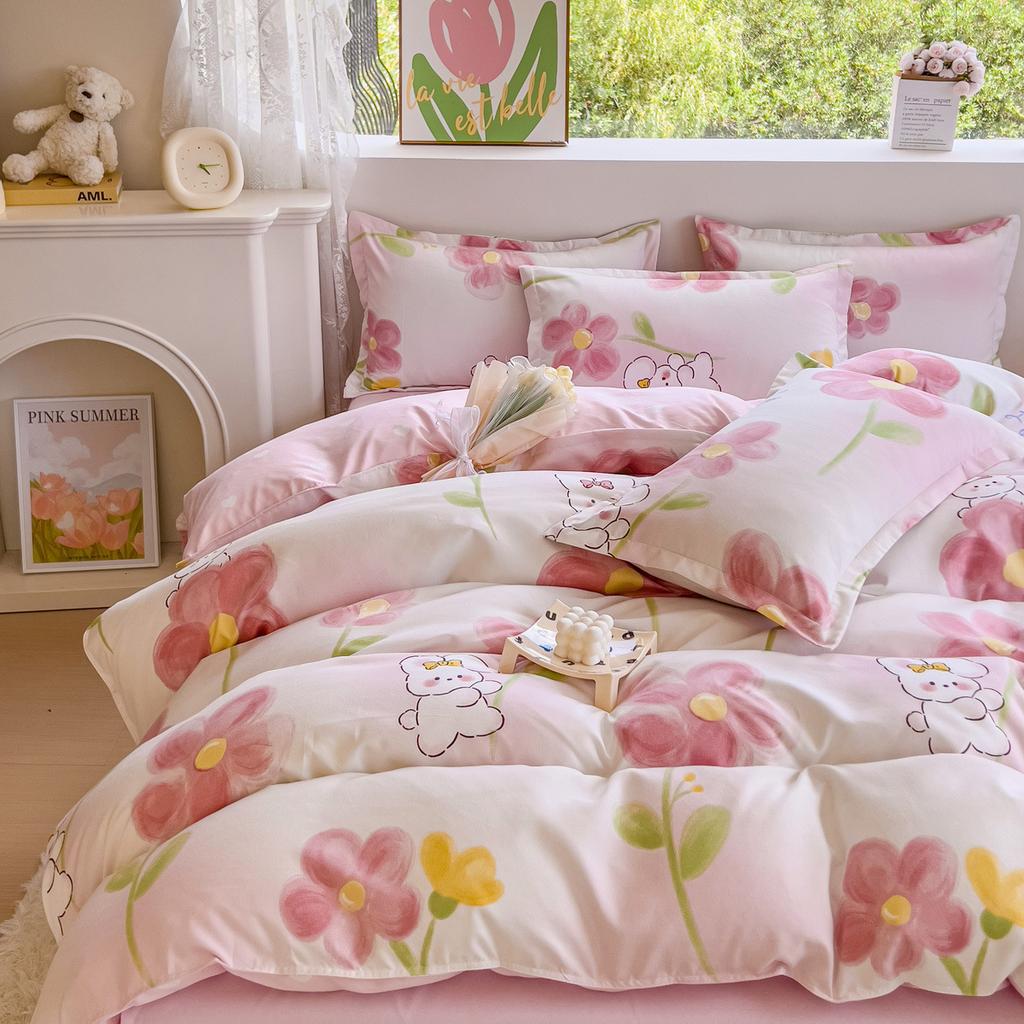 Bed Sheet Bedding Four-piece Set Thickened Brushed Quilt Cover Bed Dormitory Bedding Quilt Cover