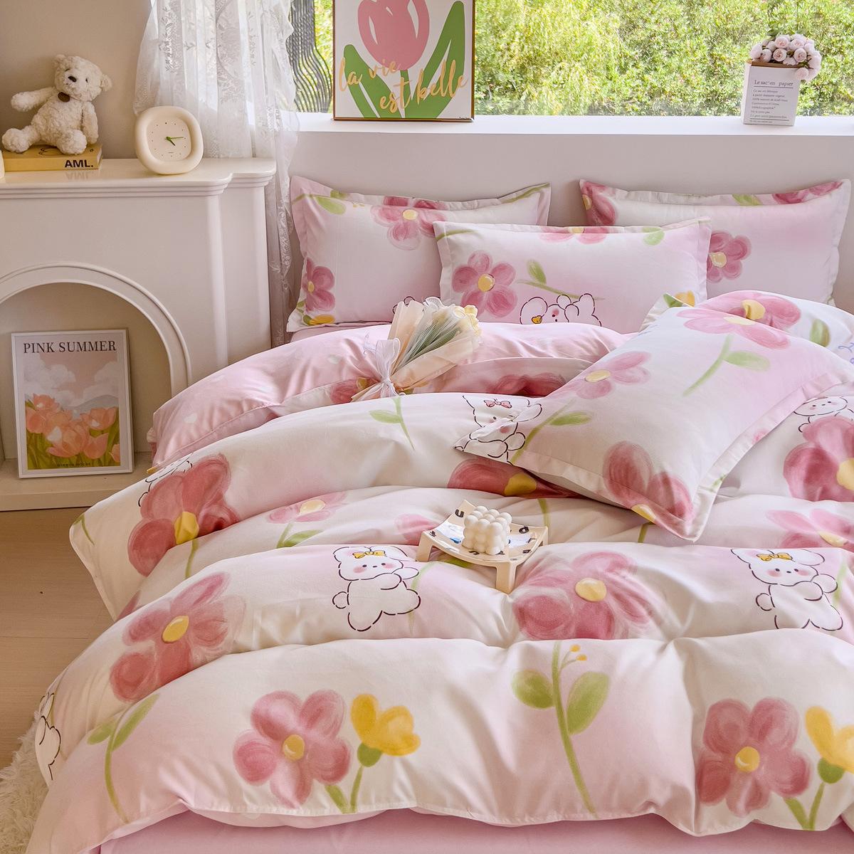 

Простирадло Постільна білизна Набір з чотирьох предметів Потовщена Начісна Підковдра Постільна білизна для ліжка в гуртожитку Підковдра 2.0m four-piece set