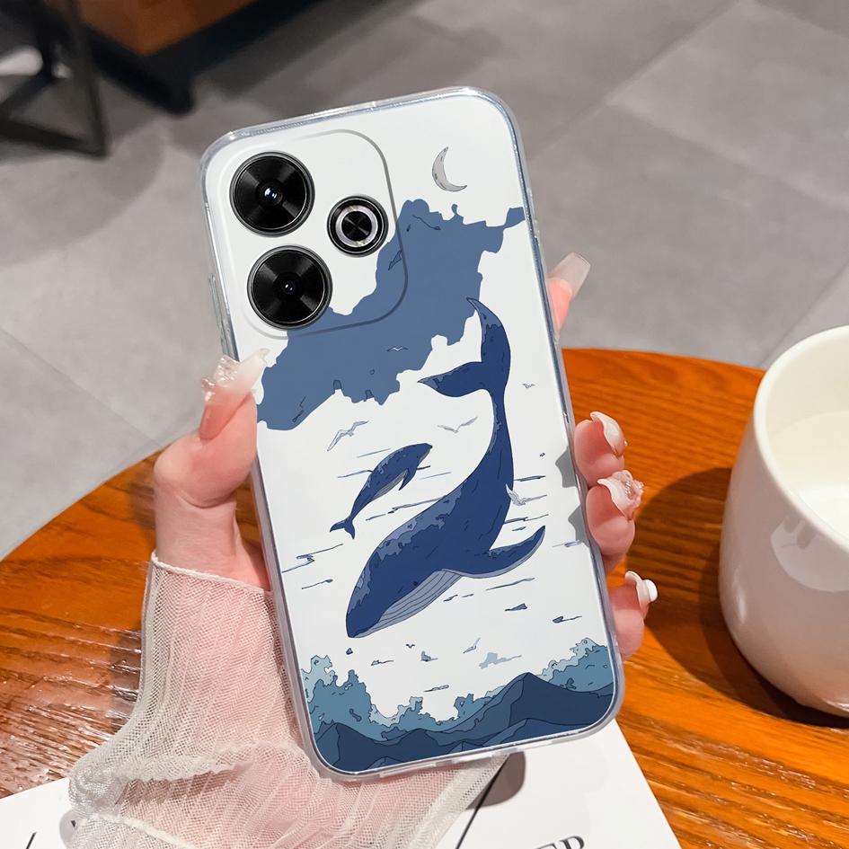 Populární pouzdro s graffiti motýlem pro Xiaomi Redmi 13 13C 14C A3 Note 13 Pro K70E K60 Ultra Nový kryt Měkký silikonový Ochrana proti pádu Průhledné pouzdra na telefon pro Redmi
