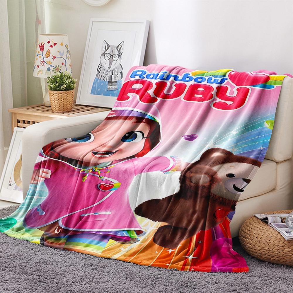 1 Pezzo Coperta in Flanella con Stampa Rubino Arcobaleno, Alta Qualità, Confortevole per Tutte le Stagioni, Decorazione per la Casa, Calore e Comfort, Perfetta per Regali di Natale