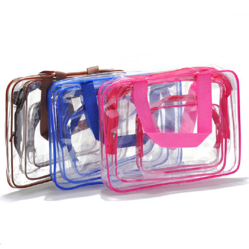 Customizable Transparent PVC Makeup Bag Set - Portable Summer Travel Cosmetic Organizer