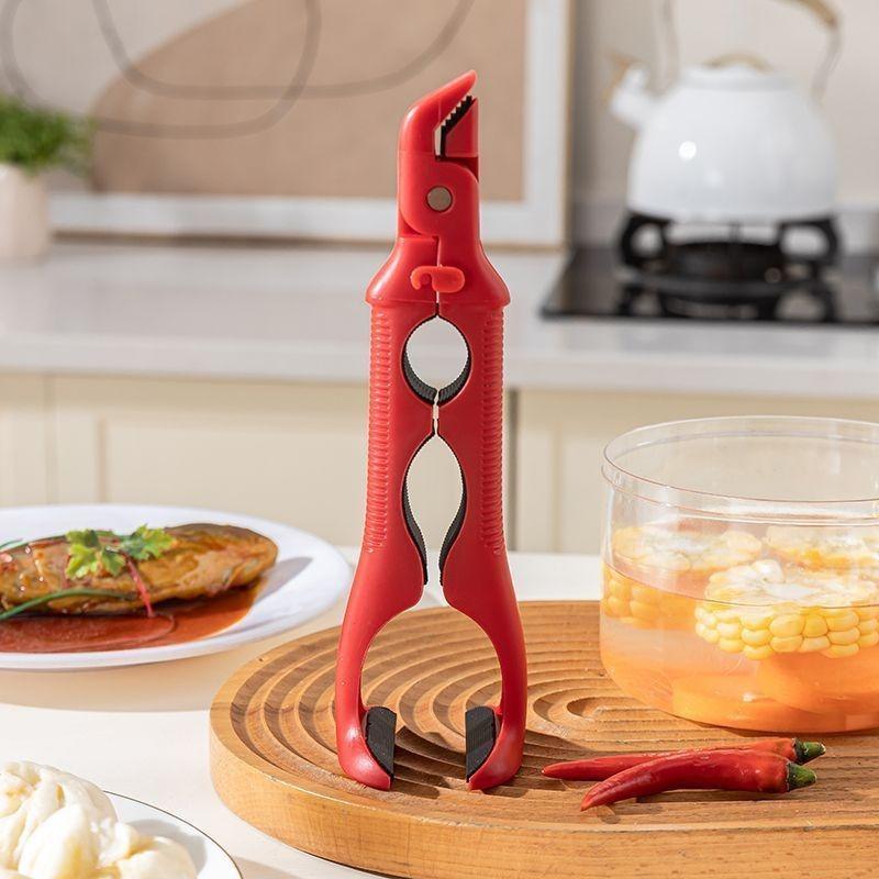 3 in1 Anti-scalding Clip Multi-functional Hot Plate Gripper Non-Slip Handle Dual-purpose Bowl Plate Holder Kitchen Gadget