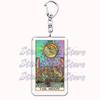 Popular Culture Halloween Tarot Card Keychains for Accessories Moon Luna Death Keyring Jewelry Fans Lovers Friends Reader Gifts