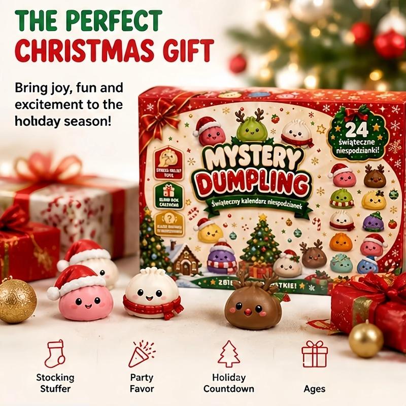 Chiristmas Dumpling Squishy  Advent Calendar Slow Rising Stress Relief Sensory Fidget Countdown Calendar Gift Party Favors