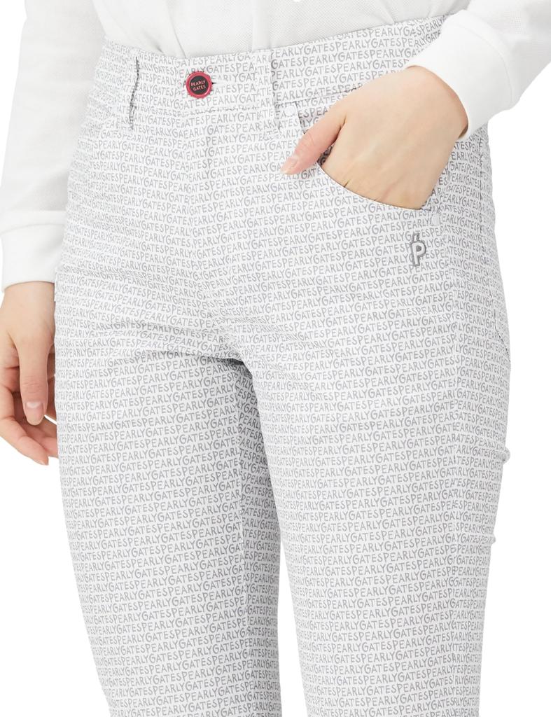 Long Pants Dry Stretch Dobby Calze Paint Logo Print Product Wash X Gray 00 [Pearly Gates] Women's C/Pe / 055-3231804 031_White [XS]