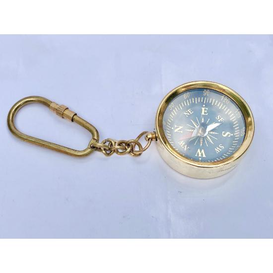 Breloc din alamă nautică antică – Design de busolă de lucru – Cadou perfect pentru aventurieri!