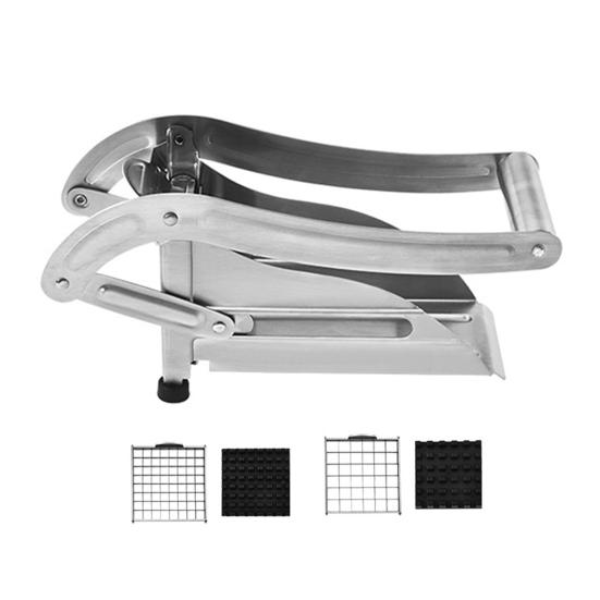 French Fry Cutter Stainless Steel Potato Chip Cutter with No-Slip Suction Base Versatile Vegetable Slicer for Potatoes Carrots Cucumbers