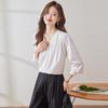 Women's V-Neck Long Sleeve Chiffon Blouse