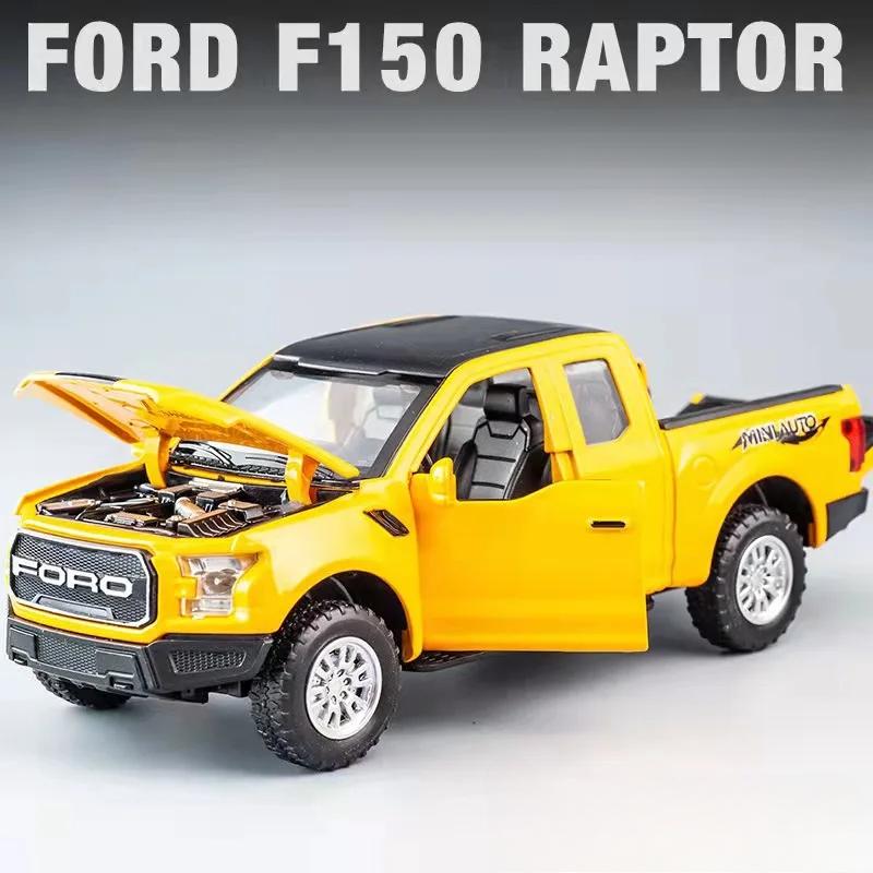 Νέο 1:32 Ford Raptor F150 Pickup όχημα εκτός δρόμου από χυτό μεταλλικό κράμα Μοντέλο αυτοκινήτου Ηχητικό φως Συλλογή τραβήγματος πίσω Παιδικά παιχνίδια Δώρα A188