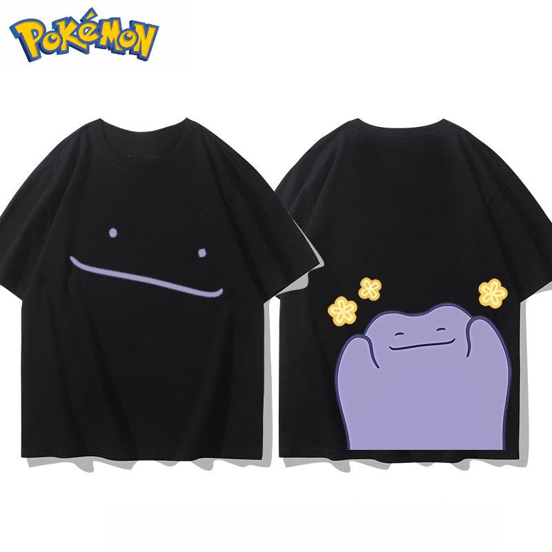 

Pokémon Ditto Front and Rear Printed T-shirt Men s and Women s Summer Y2K Harajuku Loose Casual Versatile Short-sleeved Top M