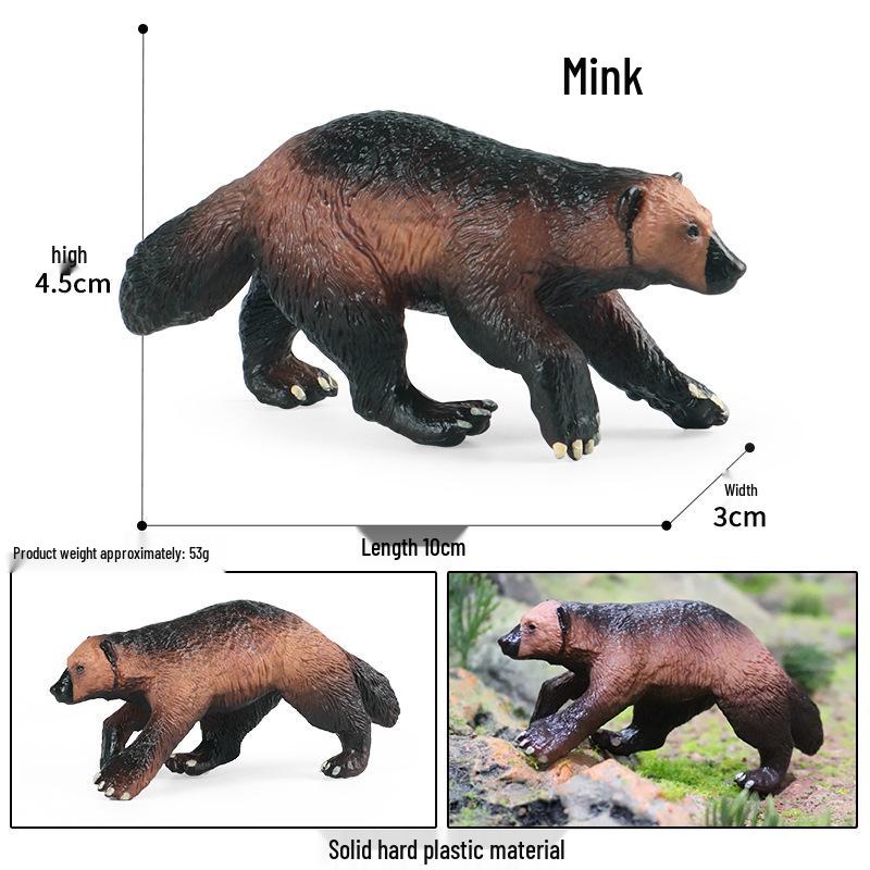 Wild Safari Animal Figurines: Giraffe, Elephant, Rhinoceros, Brown Bear, Tiger, Lion, Leopard, Hippopotamus - Solid Cognitive Toys