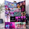 K Pop Demon Hunters Huntrix Blanket Hot Anime Flannel Throw Anime Fan Gift for Travel Camping Sofa Bed Cover Living Room Decor