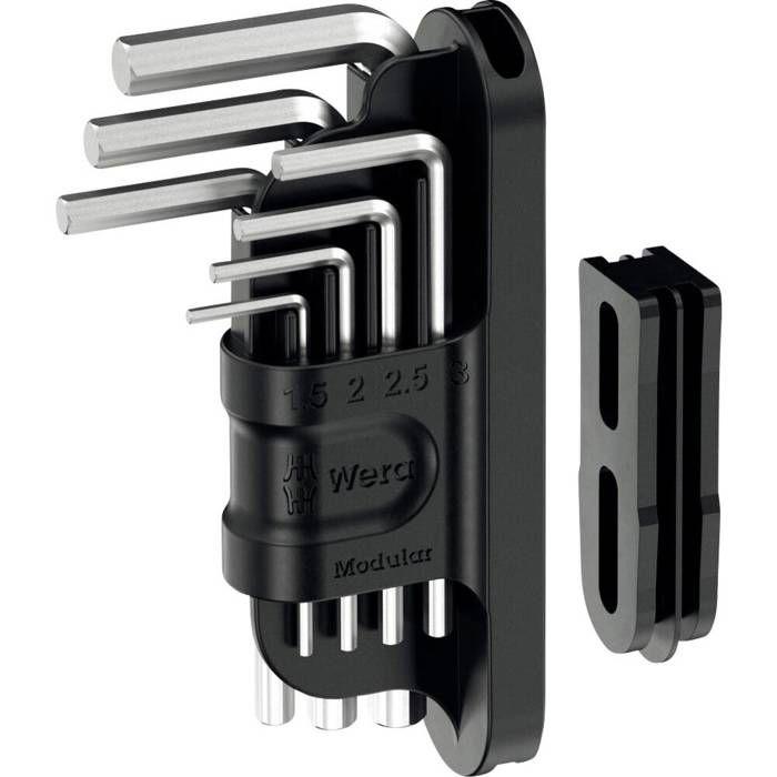 Wera Tool-Check Modular Winkelschlüssel 1 6 pans intérieurs Jeu de clés mâles coudées 1.5 mm, 2 mm, 2.5 mm, 3 mm, 4 mm,