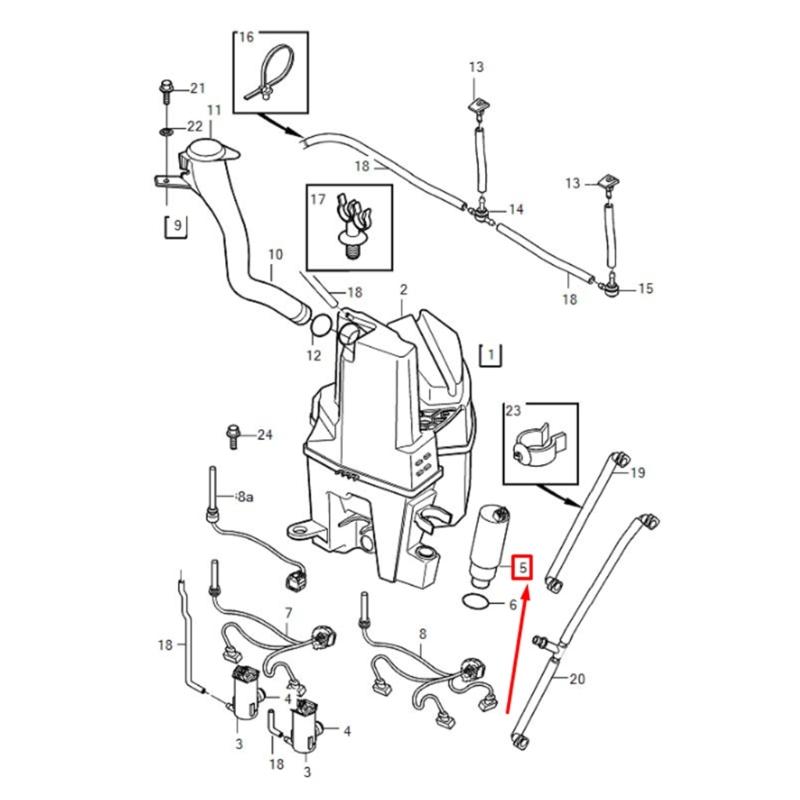 Bomba de lavagem de para-brisa dianteiro automático 30663273 Bomba de lavagem de farol de plástico de substituição Instalação simples para XC90