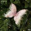 Sequin Bead Butterfly Ornament Fluff Hair Xmas Hanger New Party Decor  Holiday Event