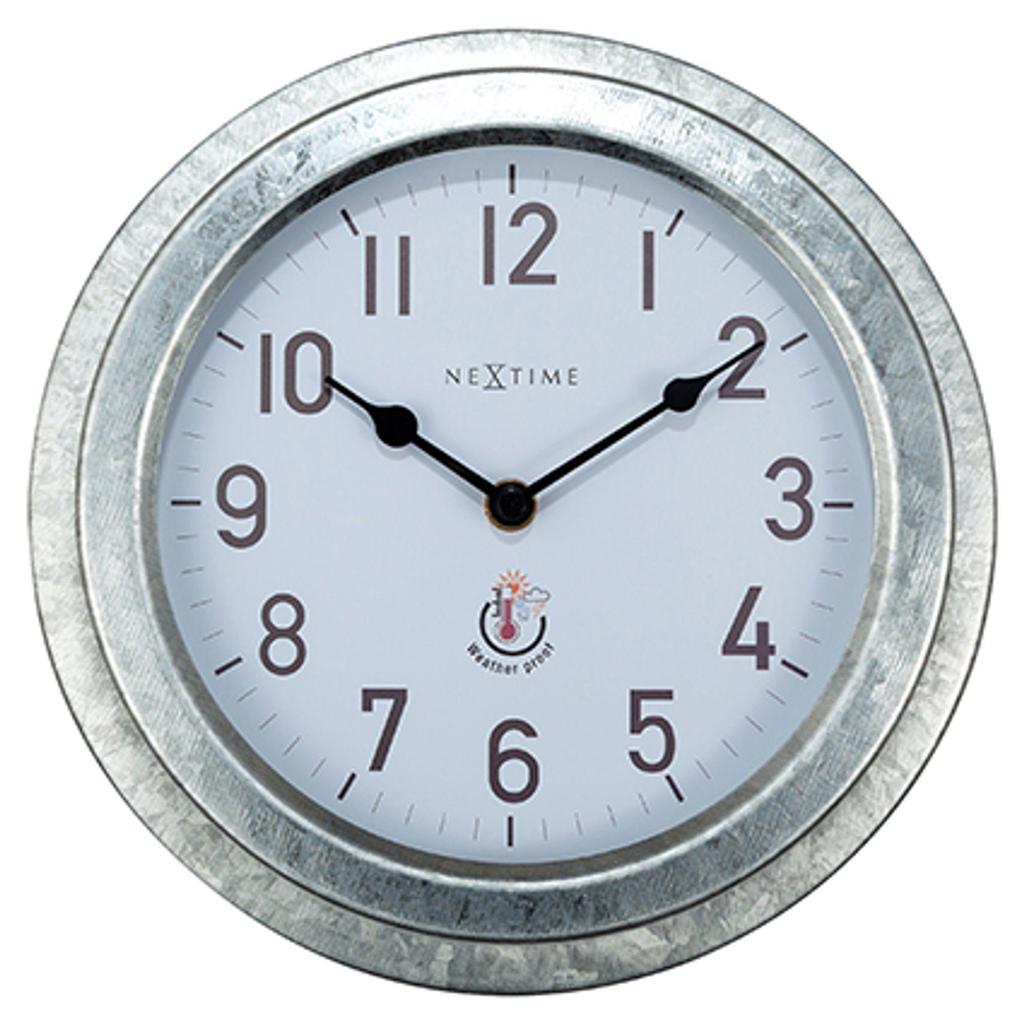Nextime Poppy Galvanised Colour Wall Clock - 22cm