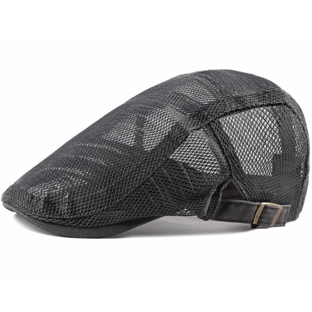Ht4832 Beret Cap Spring Summer Sun Hat Cap For Men Women Breathable Mesh Trucker Cap Solid Plain Ivy Flat Cap Male Female Berets
