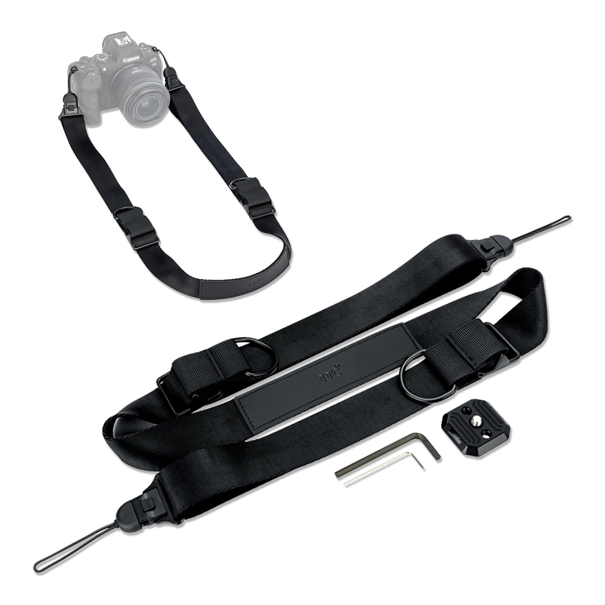 

JJC Camera Neck Strap with Adjustable Drop Compatible with Leica Q3 Nikon ZR Z5II Z50 II Z6 III Z9 Z8 Z50 Sony Z50 II Panasonic Olympus SLR and чорний