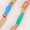 Cat Toys Cotton Rope with Natural Wood Polygon Segments Interactive Toy Chew Resistant Teeth Cleaning Toy