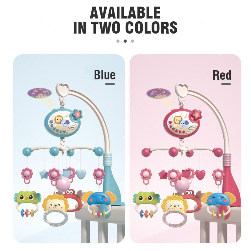 Baby Crib Mobile Rattle with Projector Infant Rotating Musical Night Light Toy for 0-12 Months Bed Bell for Newborn Toddler Gift