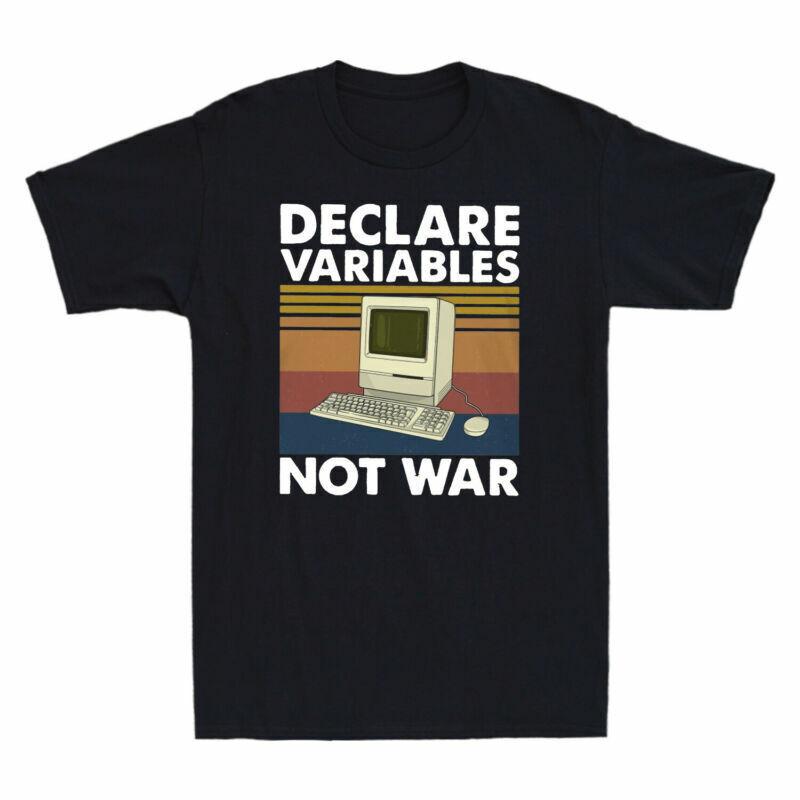 Cotton Unisexs Variables Funny TShirt Vintage Tee Not Computer Declare White War S