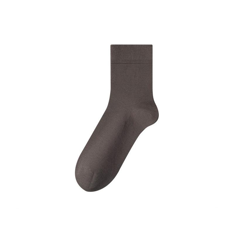Autumn and Winter Men's Black Business Socks, Men's Socks, Pure Cotton Sweat-absorbing and Deodorizing Mid-calf Socks, Antibacterial Long Calf