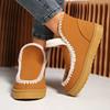 Fashion Women's Plush Warm Winter Snow Boots 2024 Fashion New Comfortable Suede Thick Sole Ankle Boots Slip-On Outdoor Botas De Mujer