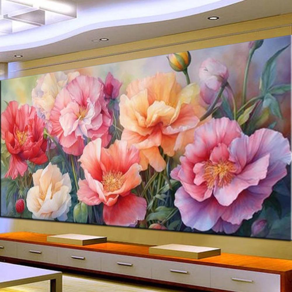 Full Square/Round Drill 5D DIY pictură cu diamante frumoși bujori imagine diamant broderie punct de cruce Home Decor J3762