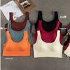 New Seamless Plus Size Underwear Set: One-Piece Vest & Triangle Briefs with Chest Pad.