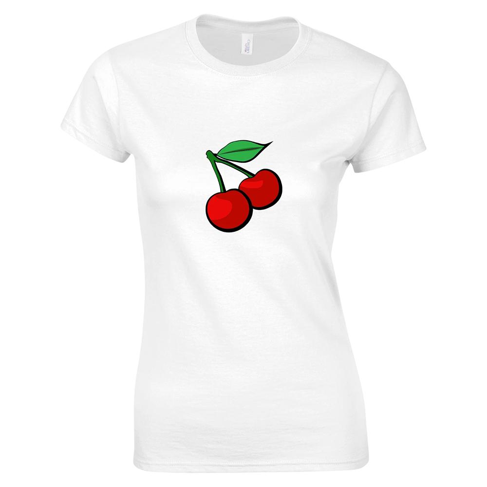 Show Me The Merch Womens/Ladies Cherries Short-Sleeved T-Shirt