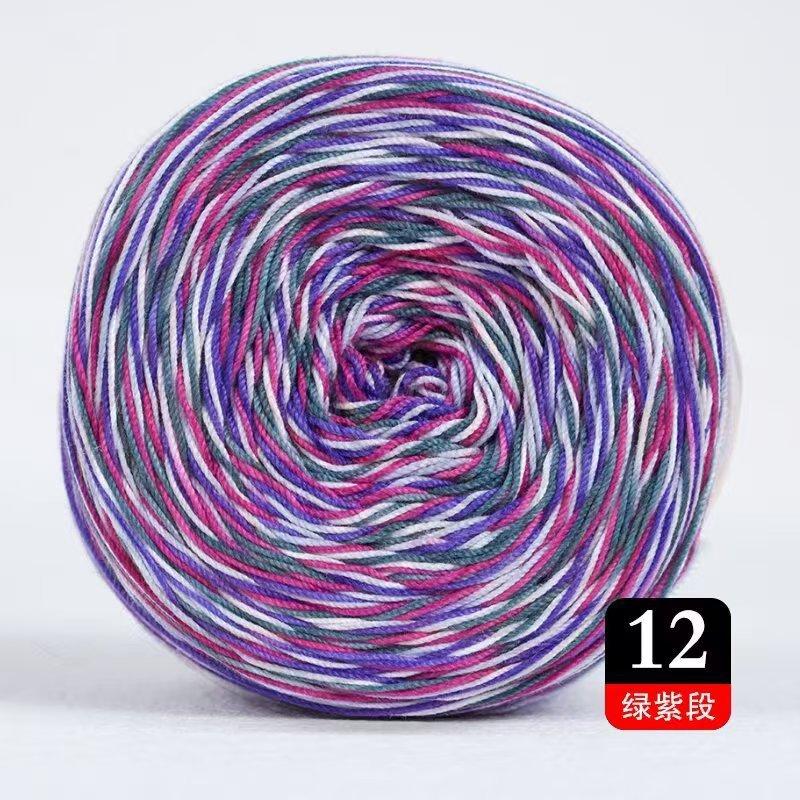 50g/Rotolo Filato di Cotone in Pizzo per Torta per Uncinetto & Maglia Fatto a Mano Fai da Te Morbido Caldo Filato Colorato a Gradiente Filo Materiali per Maglioni