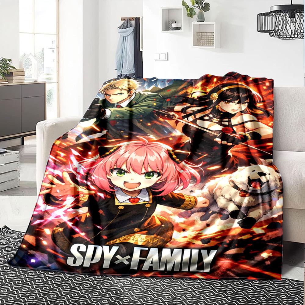 Spy x Family Anime Print Flannel Blanket High Quality Warm Comfortable Cover for All Seasons Perfect for Gifts Home Decor