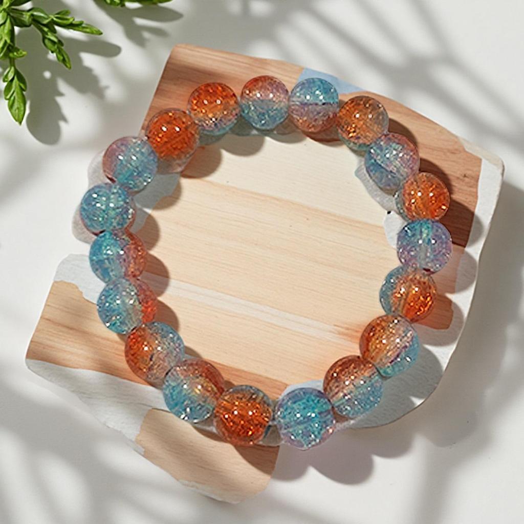 10mm Dopamine Jade Crushed Glass Bracelet: Women's Light Luxury Fidget Beaded Bracelet