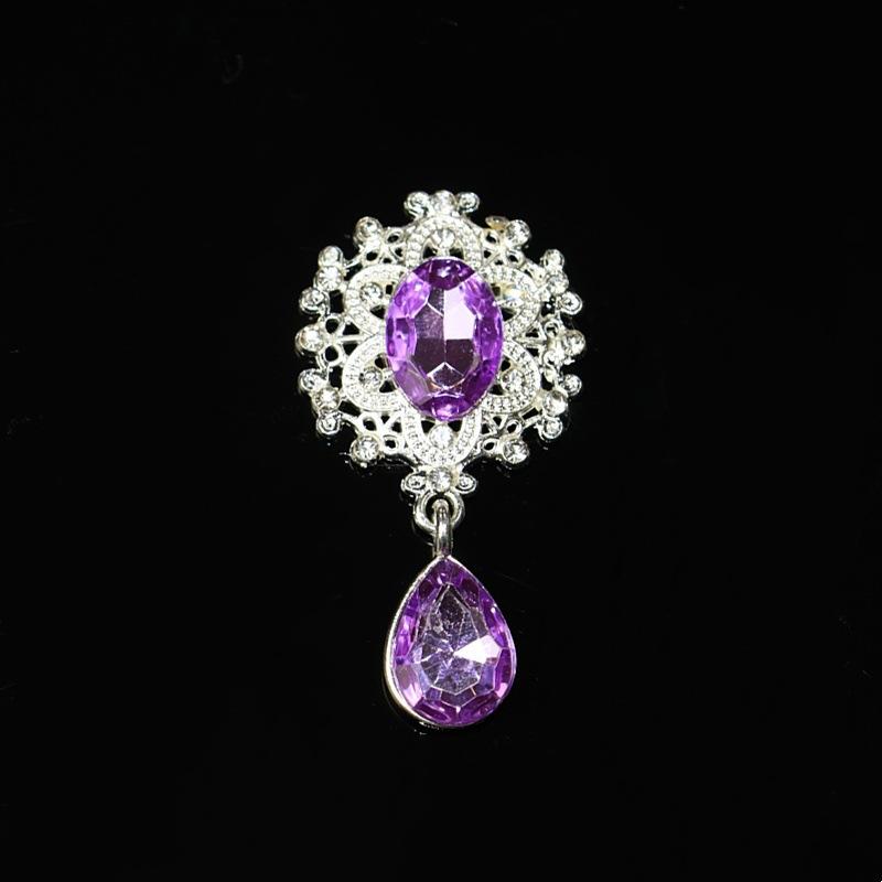 10PCS Metal Fashion DIY Jewelry Accessories Flower Plate Diamond Buckle Water Drop Gem Pendant Alloy Accessories Hair Accessories Headgear Material