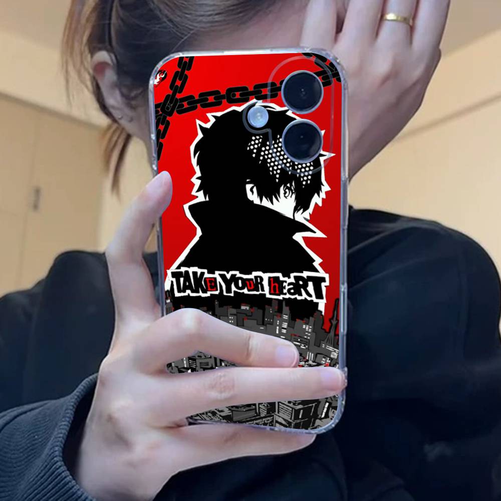 Game P-Persona 5 Cool Phone Case For iPhone 17 16 15 14 13 11 12 Pro Max Mini Plus Shockproof Transparent Soft TPU