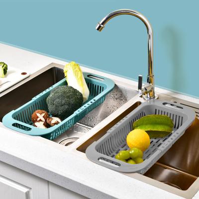 Retractable Drain Basket Over-the-sink Multifunction Grade Washing Extendable Fruit Vegetable Food Drainer Colander Strainer