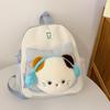 Cute Cartoon Trendy Backpack: Large Capacity, Lightweight, Versatile Travel/School Bag with Earphone and Doll Holder.