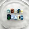 Hand-Painted Press-On Nails Short Square Cat Eye Design Cute Kawaii Style Wearable Nail Tips Women