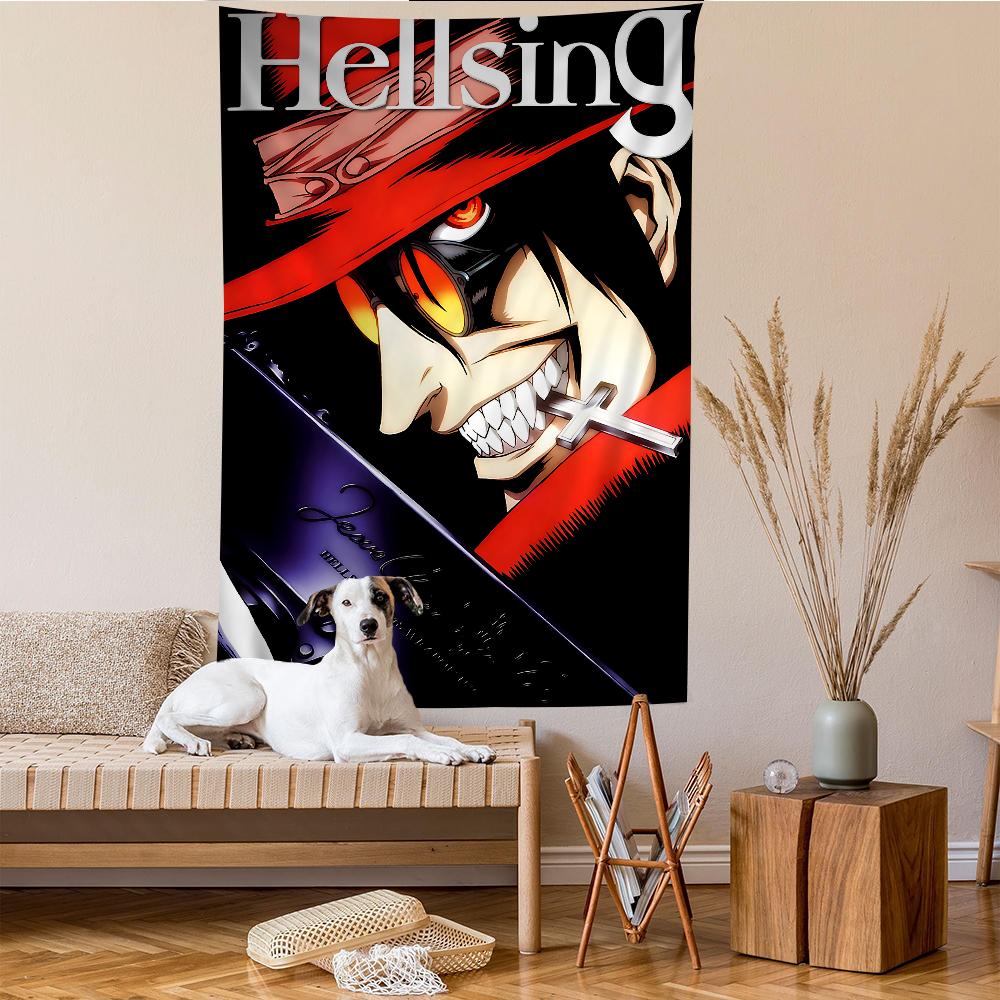 Hellsing Game Anime Tapestry Hippie Flower Wall Carpets Dorm Decor Wall Hanging Home Decor