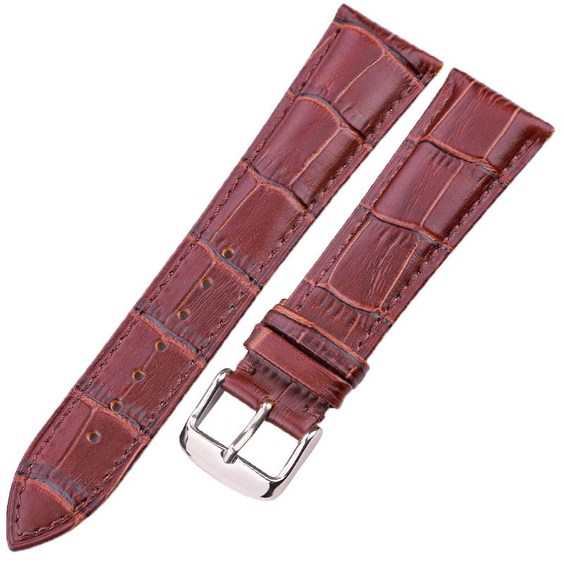 

Genuine Leather Watch Band Crocodile Pattern Cowhide 18 19 20 21 22 24 Mm Black Brown Blue Red Unisex Bracelet Strap 18mm