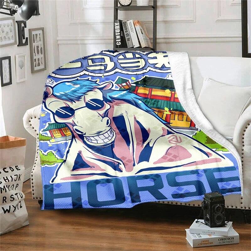 Twelve Chinese Zodiac Signs Pattern Printing Manta Sofa Bed Cover Soft  Blanket Plaid Soft Warm Flannel Throw Blankets Fans Gif