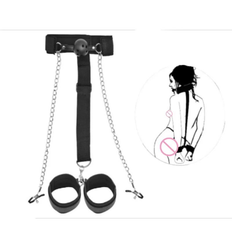 BDSM Restraint Fetish Bed Bondage Handcuffs Ankle Cuffs Adult Games Set Erotic Accessories Sex Toys for Women Men Couples Gay