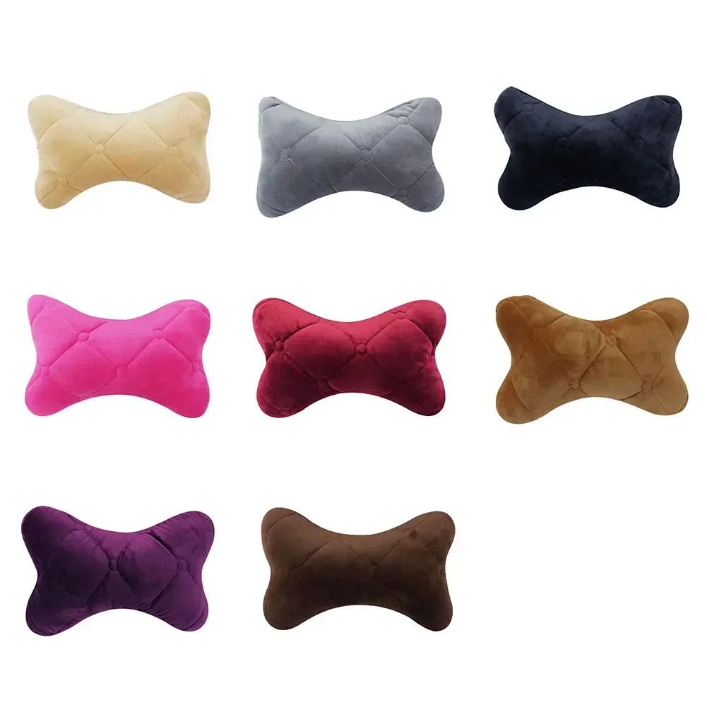 Car Neck Pillow Winter Cotton Seat Headrest Universal Car Neckrest Support Breathable Fabric Cover Relieve Soreness for Travel