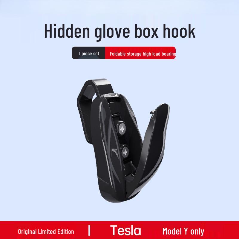 Tesla Model 3/Y Glove Box Hook - Interior Passenger Car Accessory Update