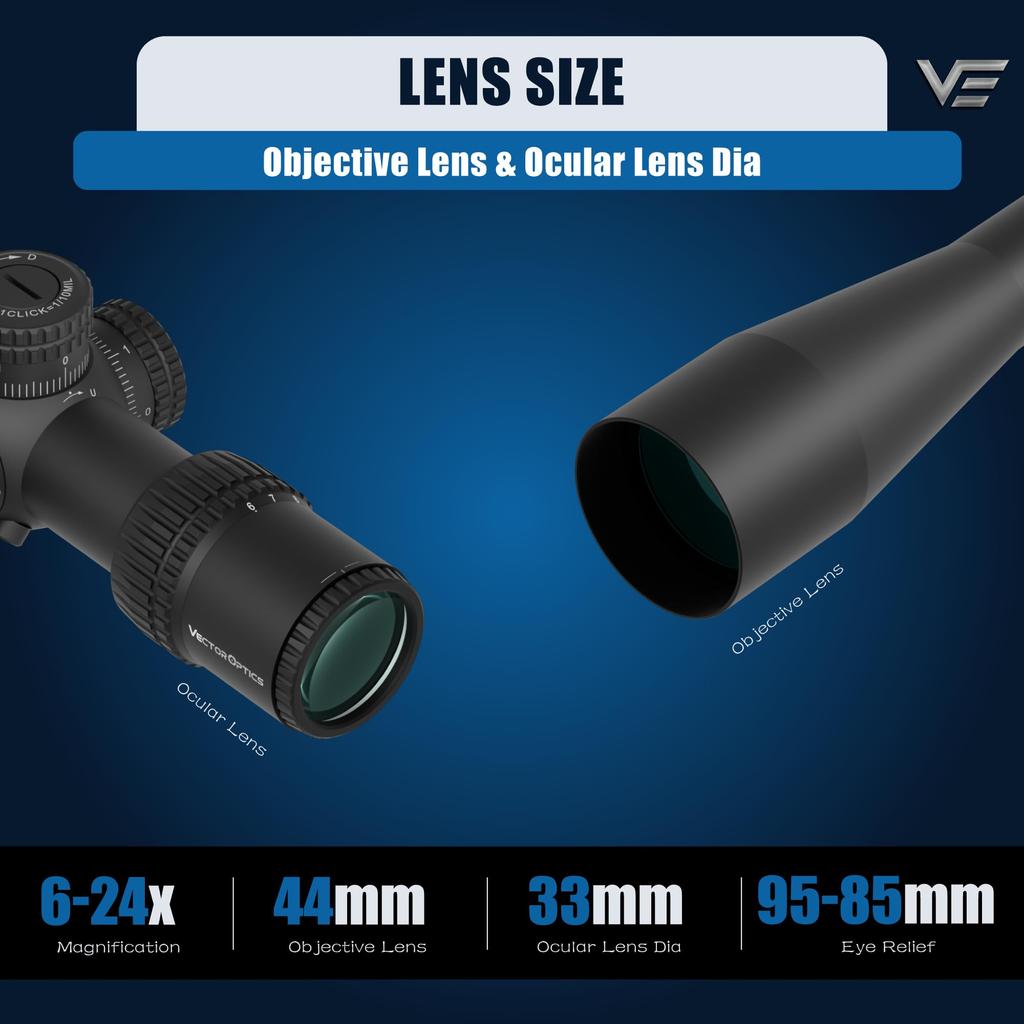 Vector Optics Veyron Zoom Rifle Scope Shotgun Airsoft Scope Airsoft Shotgun Scope 6-24x44FFP
