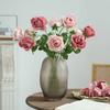5Pcs/lot Moisturizing Rose Real Touch Artificial Flowers Wedding Decor Realistic Roses Flowers Home Room Decoration Party Floral